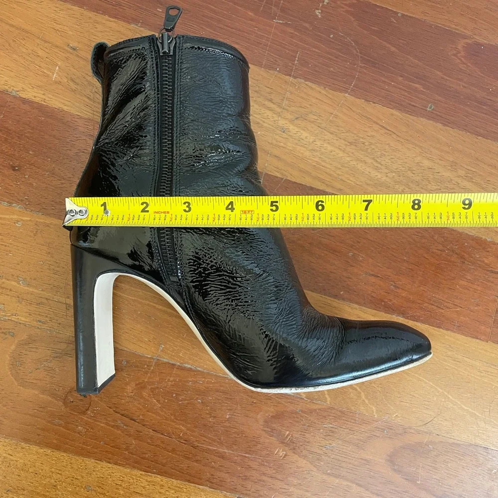 Rag & Bone Women's Ellis Patent Leather Ankle Boots  Square Toe Black Size 37 - Picture 16 of 16